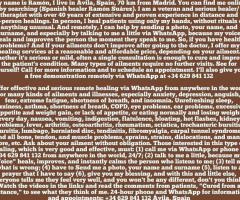 Sanador español ofrece eficaces y serias consultas a la distancia por whatsapp