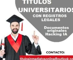 VENDO TITULOS UNIVERSITARIOS CON REGISTROS LEGALES