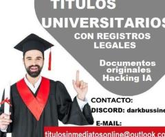 TITULOS UNIVERSITARIOS REGISTRADOS EN EL MINISTERIO